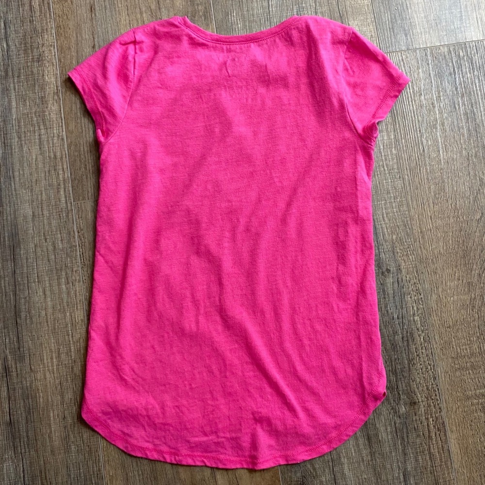 Disney Jumping Beans Minnie Mouse Pink Graphic Tee Girls Size 7 Glitter Bow - Picture 2 of 5